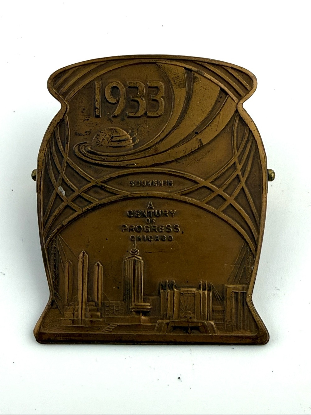 Vintage 1933 Chicago World's Fair Brass Paper Clip